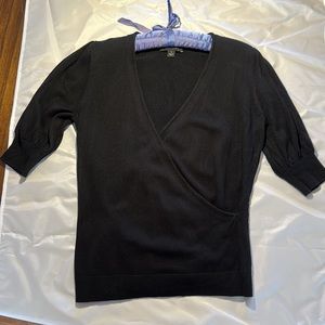 Ann Taylor medium wrap sweater women’s M black LIKE NEW like Banana Republic
